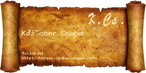 Kácser Csaba névjegykártya
